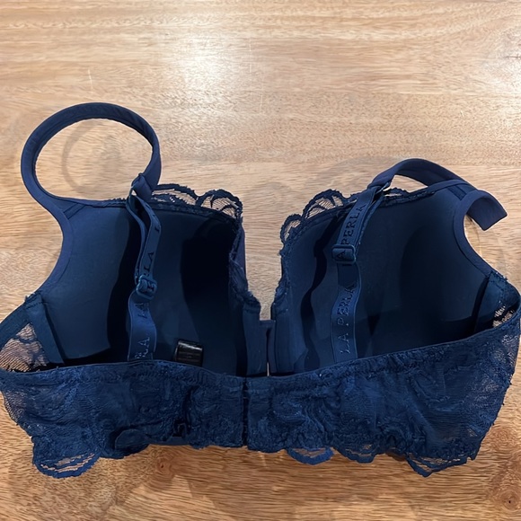 Navy Blue Underwire La Perla Bra - Size 34E - Picture 2 of 6